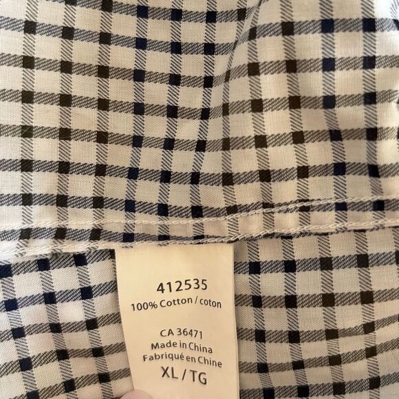 Thomas Dean 100% Cotton Button  Down Plaid Dress Shirt Mens XL - Picture 10 of 10